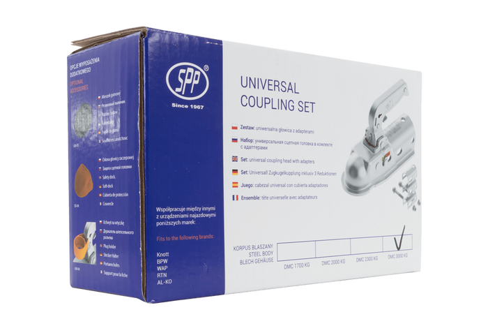 Attelage à boule STEELPRESS BC-3000.1D-00-00+Z2 pour remorque de 3 000 kg avec timon tubulaire de 35 à 50 mm