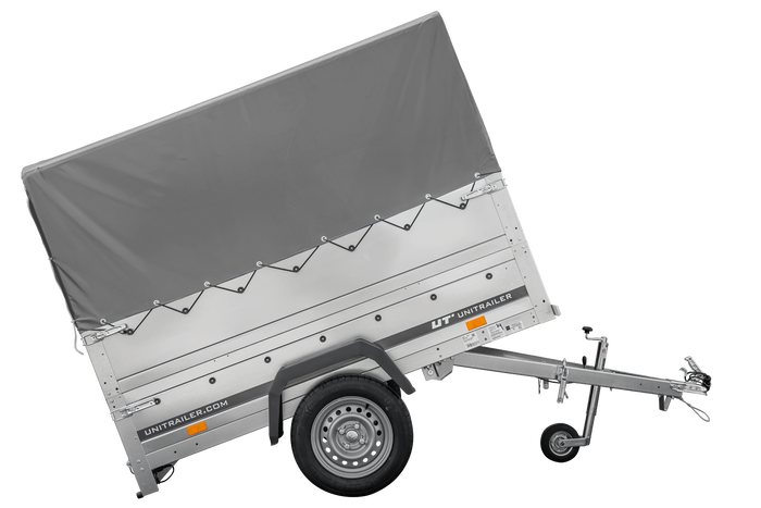 Remorque simple essieu 200x106 avec bâche haute, arceau, rehausses de ridelles et roue jockey - Garden Trailer 200 KIPP