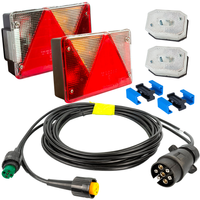 Kit d'éclairage : feux arrière ASPÖCK + feux de position latéraux ASPÖCK + faisceau MANTES 4,5 m 7 broches + connecteurs rapides