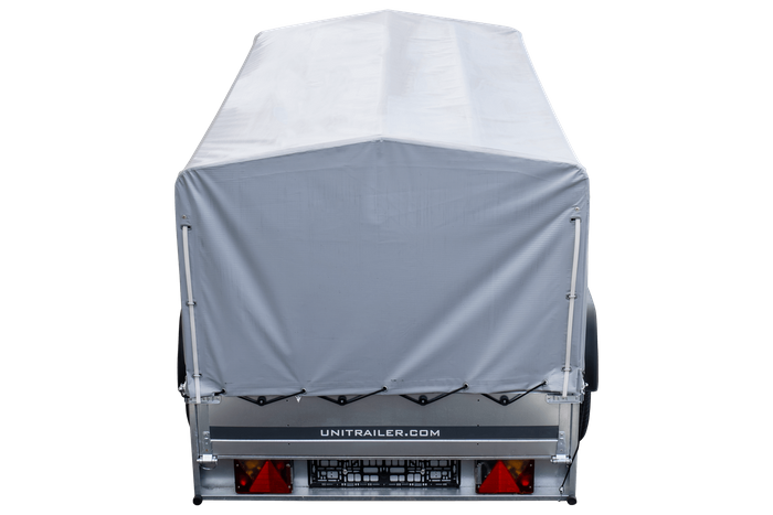 Remorque routière avec bâche haute, arceau H-800 et roue jockey 230x125 Garden Trailer 230 KIPP