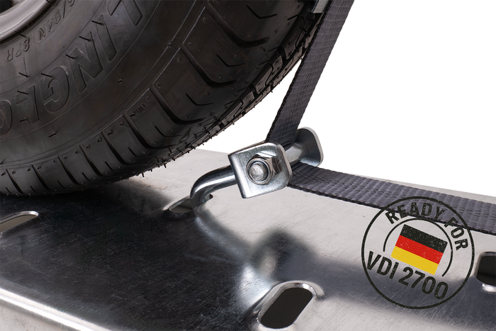 Sangle de transport, d'arrimage pour dépanneuse HEFFA CARLINE 130, pour roues 2,8 m/50 mm/5 t VDI 2700