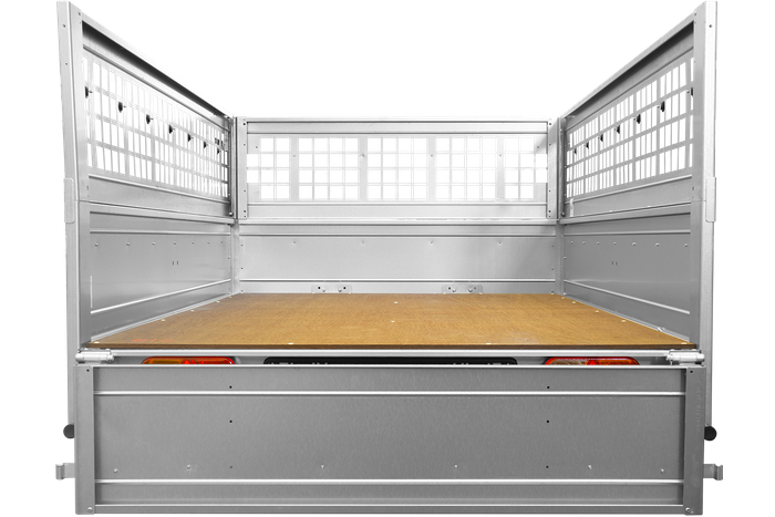 Remorque basculante 200x125 avec ridelles grillagées et roue jockey - Garden Trailer 201 KIPP