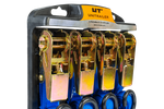Jeu de quatre bandes de transport avec tendeur UNITRAILER 4m/25mm/0,68t bleu