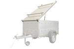 CAPOT POUR REMORQUE DE JARDIN UNITRAILER 201 KIPP AVEC VERINS/ SERRURE À CLÉ