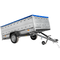 Remorque à essieu simple 264x150 UNITRAILER GARDEN 265 KIPP avec ridelles BIS, châssis H-0 et bâche bleue