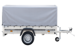 Remorque routière avec bâche haute, arceau H-800 et roue jockey 230x125 Garden Trailer 230 KIPP