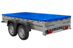UNITRAILER 264/2 KIPP AVEC ROUE JOCKEY, TIGES DE SUPPORT ET BÂCHE PLATE BLEUE 