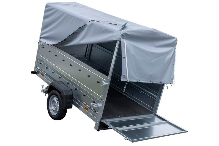 Remorque haute avec rehausses de ridelles et bâche haute - 2,30 x 1,25 m - Garden Trailer 230 KIPP