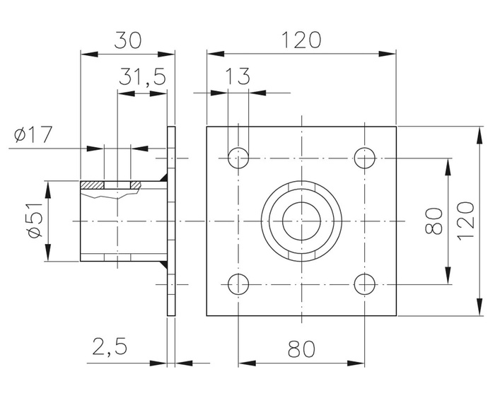 Adaptateur de béquilles SF 60 WINTERHOFF