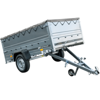 Grande remorque 230x125 avec bâche plate grise, tiges de support bâche, rehausses de ridelles et roue jockey - Garden Trailer 230 KIPP