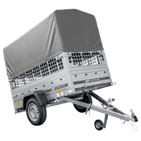Remorque tôle Garden Trailer 200 KIPP 200x106 cm [avec rehausses grillagées, bâche haute et arceau]