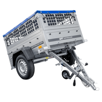 PETITE REMORQUE À VENDRE - GARDEN TRAILER 150 KIPP [AVEC BÂCHE PLATE BLEUE, ROUE JOCKEY ET TIGES DE SUPPORT BÂCHE]