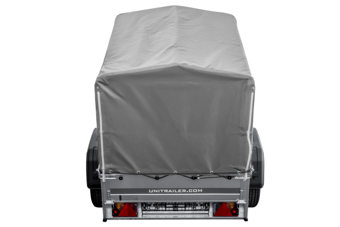 Remorque 1 essieu 150x106 bâche + arceau, PTAC 500 kg Garden Trailer 150 KIPP [avec roue jockey]