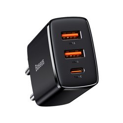 Chargeur secteur compact BASEUS 2xUSB-A, USB-C