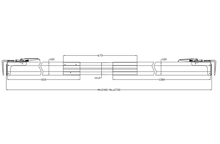 Poutre latérale UNITRAILER pour sécuriser la cargaison 2400-2700 mm
