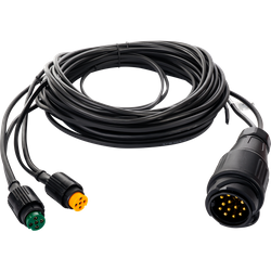 Installation électrique MANTES, faisceau remorque, 5,5 m, prise 13 broches, 2x baïonnettes 5 broches