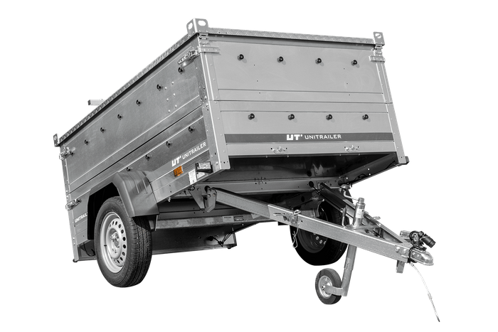 Remorque légère 200x125 UNITRAILER GARDEN 201 KIPP avec côtés BIS et couverture en aluminium
