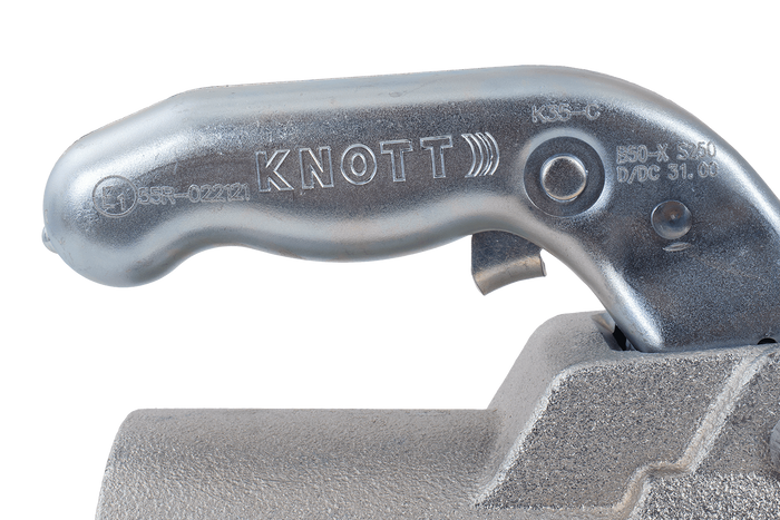Attelage à boule KNOTT K35-C pour remorque de 3 500 kg avec timon tubulaire de 60 mm, en fonte